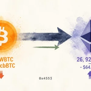 Whale 0x4553 Dumps $65.37M in BTC for 26,924 ETH in Single Rotation