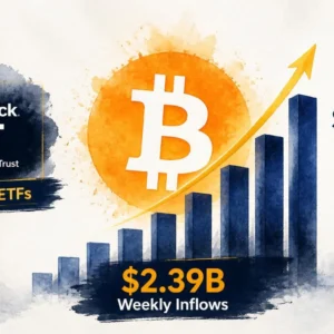 Bitcoin ETFs Pull $2.39B in Weekly Inflows — BlackRock IBIT Leads the Charge