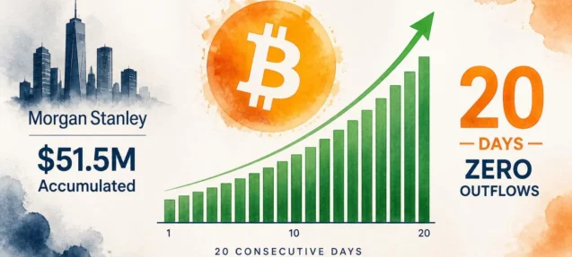 Morgan Stanley Bitcoin ETF Buys $51.5M in BTC Over 20 Days — Zero Outflows