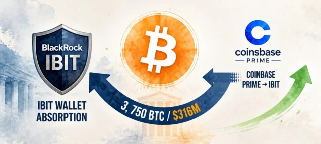 BlackRock’s IBIT Absorbs 3,750 BTC Worth $316M from Coinbase Prime
