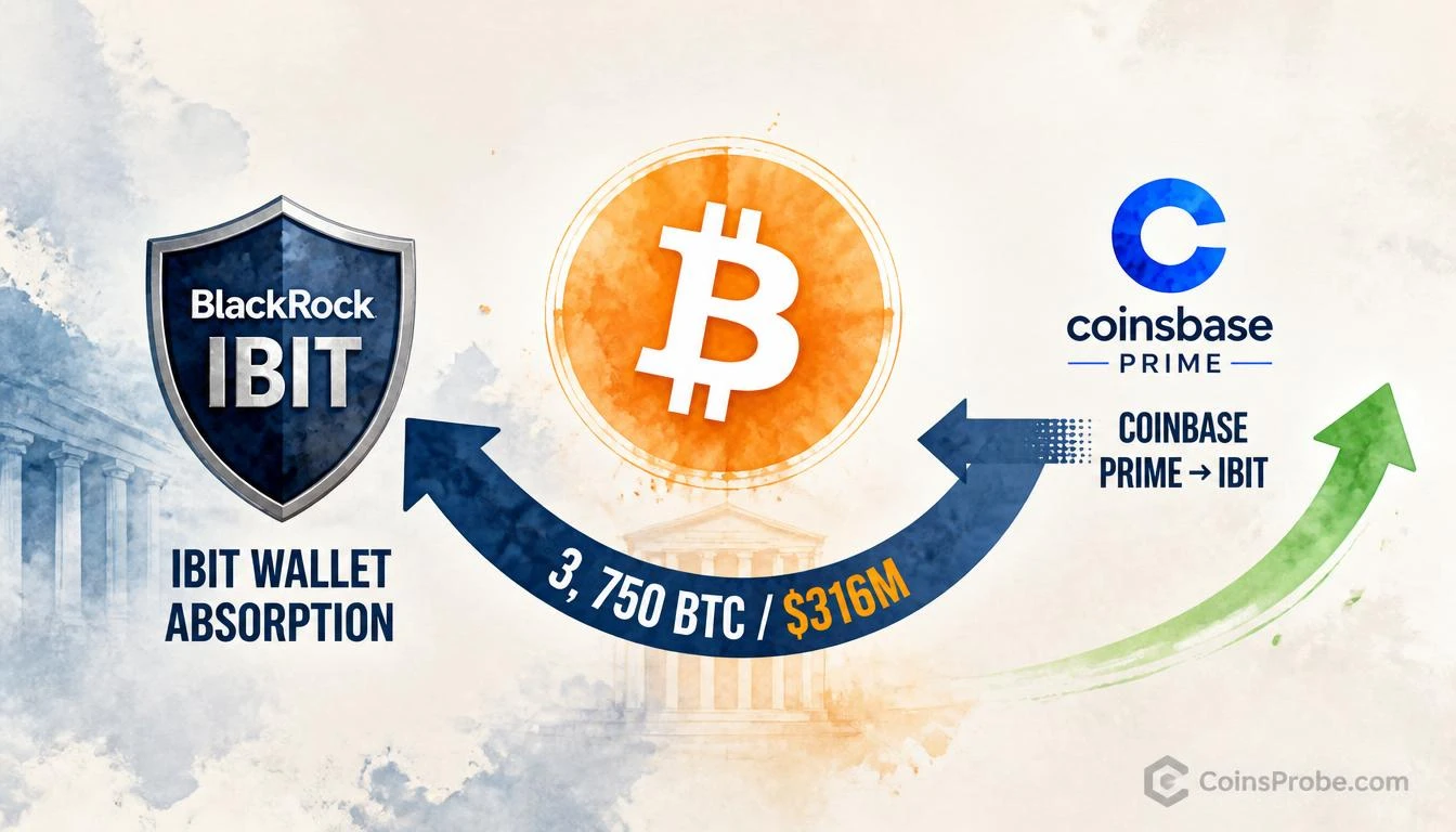 BlackRock’s IBIT Absorbs 3,750 BTC Worth $316M from Coinbase Prime