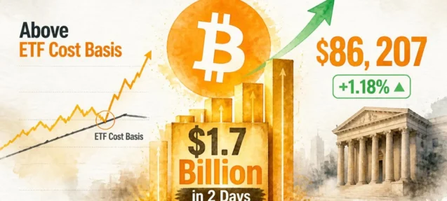 US Spot Bitcoin ETFs Pull $1.7B in Two Days as BTC Trades Above ETF Cost Basis