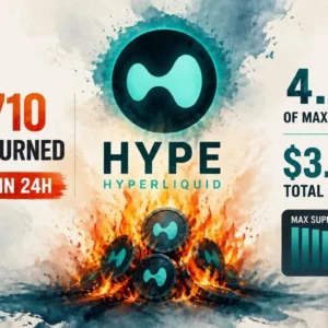 Hyperliquid Burns $1.39M HYPE in 24 Hours — 4.86% of Max Supply Now Permanently Gone