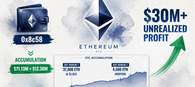 OTC Whale 0x8c58 Adds 4,500 ETH ($12.38M) — Unrealized Profit Tops $30M