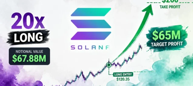 SOL Trader Sits on $23M Unrealized Gain From $67.88M 20x Long