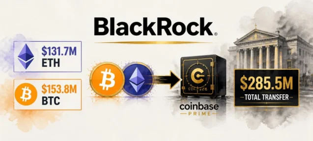 BlackRock Moves $285.5M in ETH and BTC to Coinbase Prime