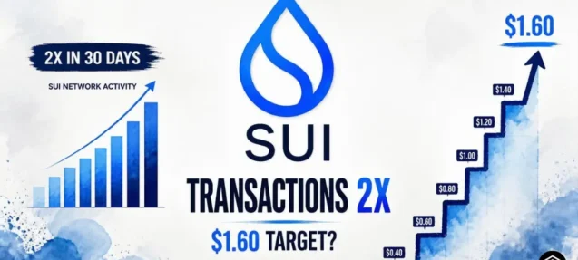 SUI Daily Transactions Doubles in 30 Days as Stair-Step Pattern Targets $1.60