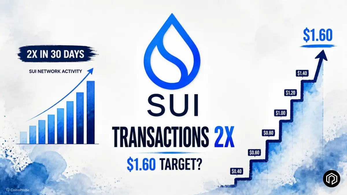 SUI Daily Transactions Doubles in 30 Days as Stair-Step Pattern Targets $1.60