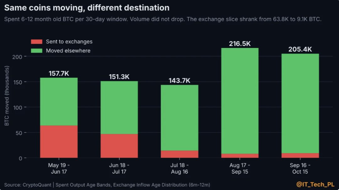 Only 4.4% of BTC's 6–12 Month Holders Are Selling 