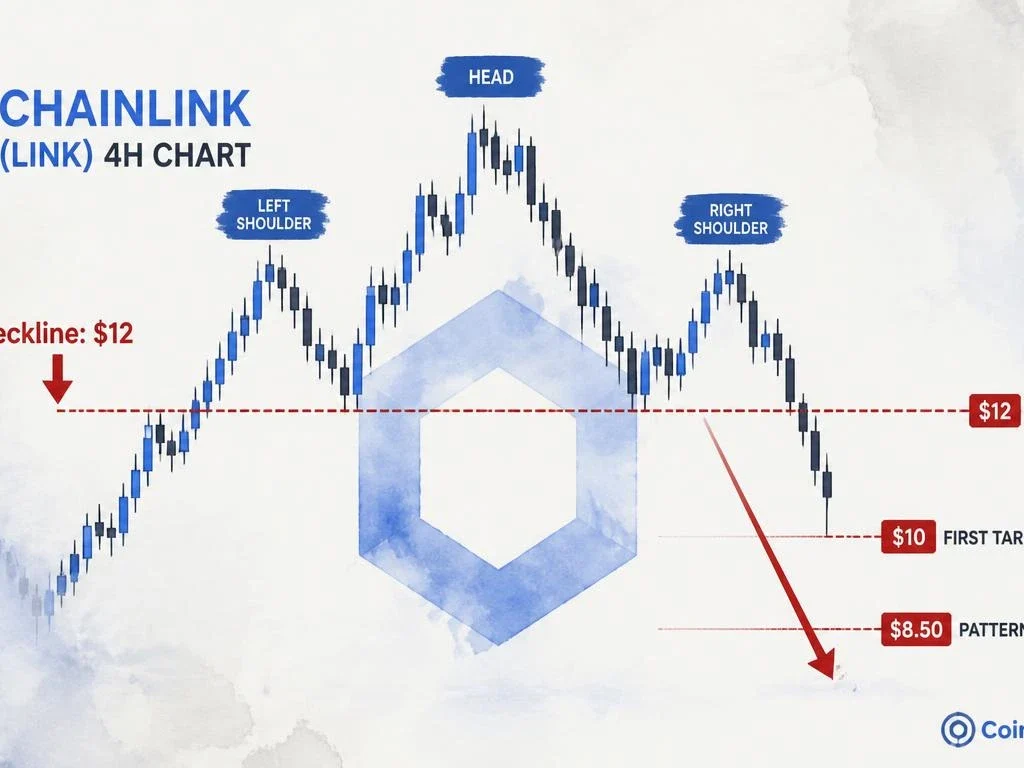 Chainlink Head-and-Shoulders on 4H Chart — $12 Is the Line, $8.50 Is the Target