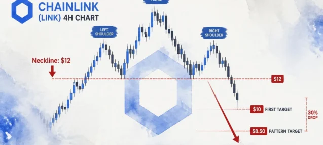 Chainlink Head-and-Shoulders on 4H Chart — $12 Is the Line, $8.50 Is the Target