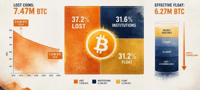 Bitcoin’s Effective Supply Is Far Smaller Than Markets Assume