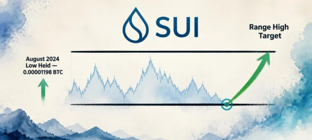 SUI/BTC Holds August 2024 Low — Range High Is Now the Target