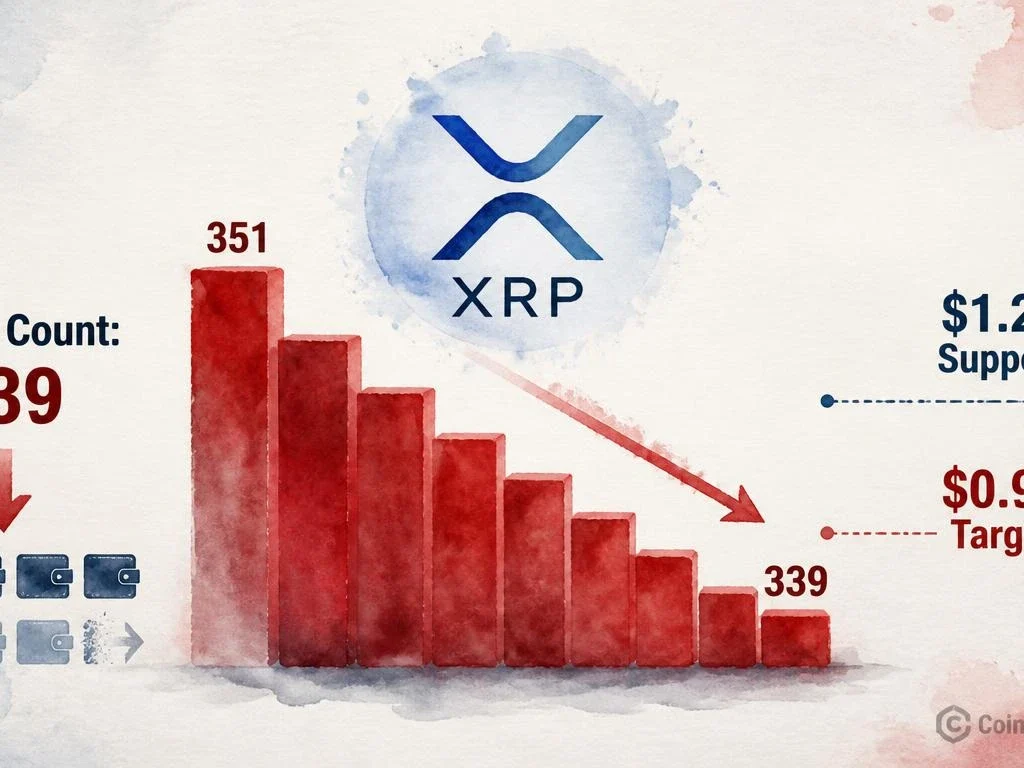 XRP Whale Count Drops to 339 — Is a Fall to $0.98 Next?