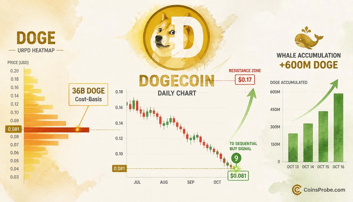 Dogecoin Prints Three Converging Buy Signals at $0.081 Support