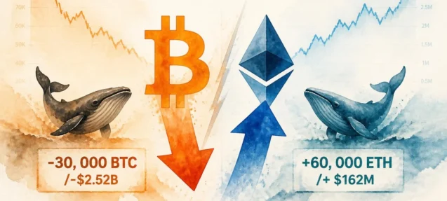 Bitcoin Whales Sold $2.52B While ETH Whales Bought — What It Means