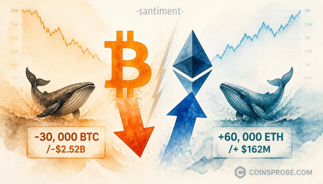 Bitcoin Whales Sold $2.52B While ETH Whales Bought — What It Means