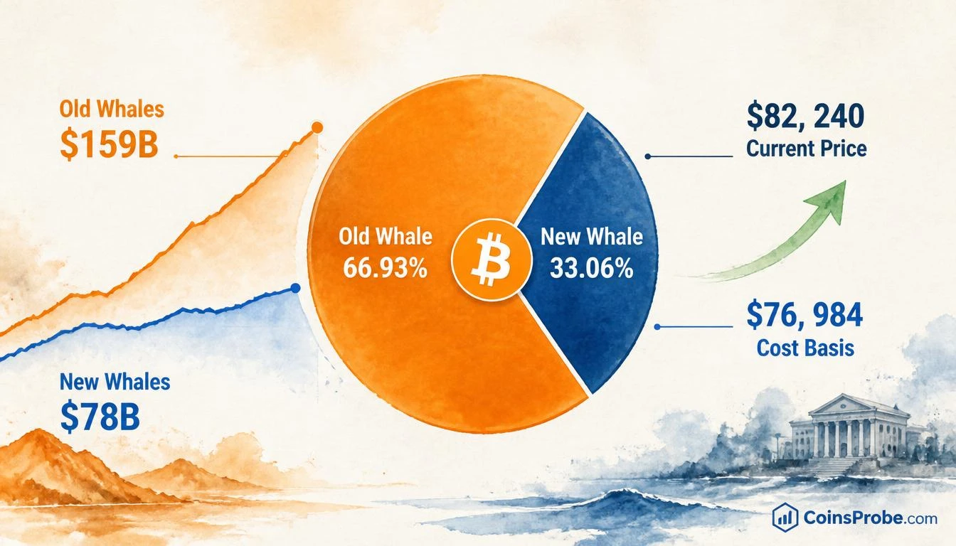 New Whales Now Hold 1/3 of Bitcoin’s Whale Realized Cap — Cost Basis Near $77K
