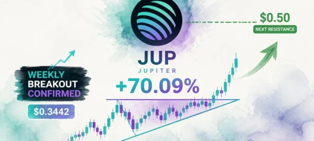 JUP Prints a 70% Gain From Pattern Breakout — Weekly Chart Flags $0.50 Next
