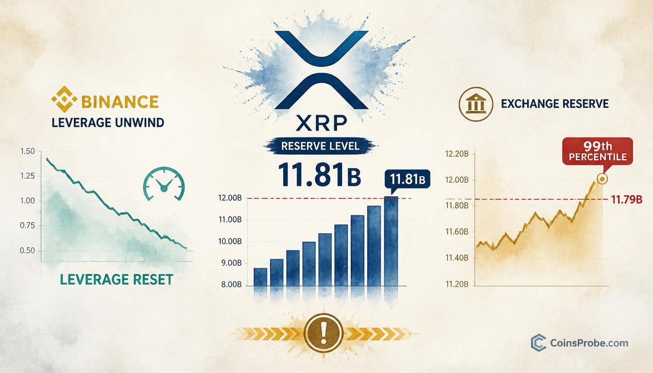 XRP Reserves Hit 11.81B Near Yearly High as Binance Leverage Unwinds