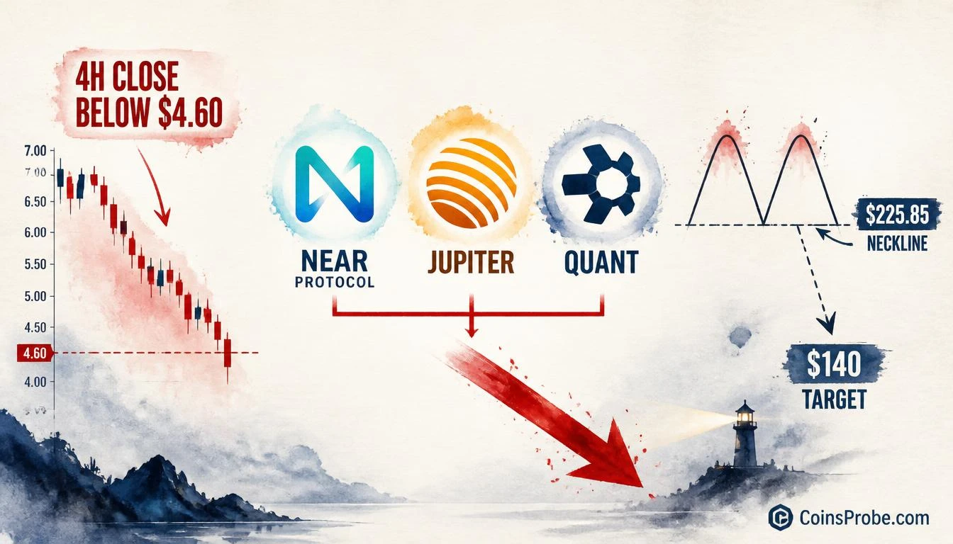 NEAR, JUP, and QNT Flash Breakdown Warnings — Key Levels to Watch