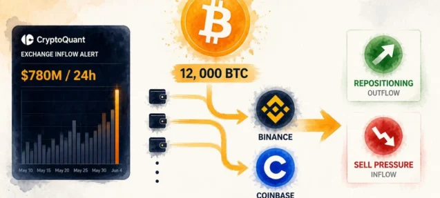 Bitcoin Exchange Inflows Hit $780M in 24 Hours — What On-Chain Data Says