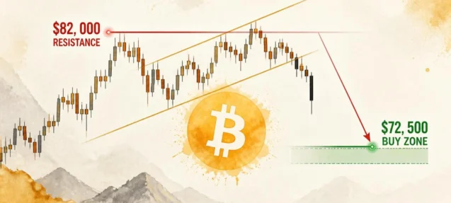 Bitcoin Channel Breakdown — $82K Resistance, $72.5K Buy Zone: Analyst