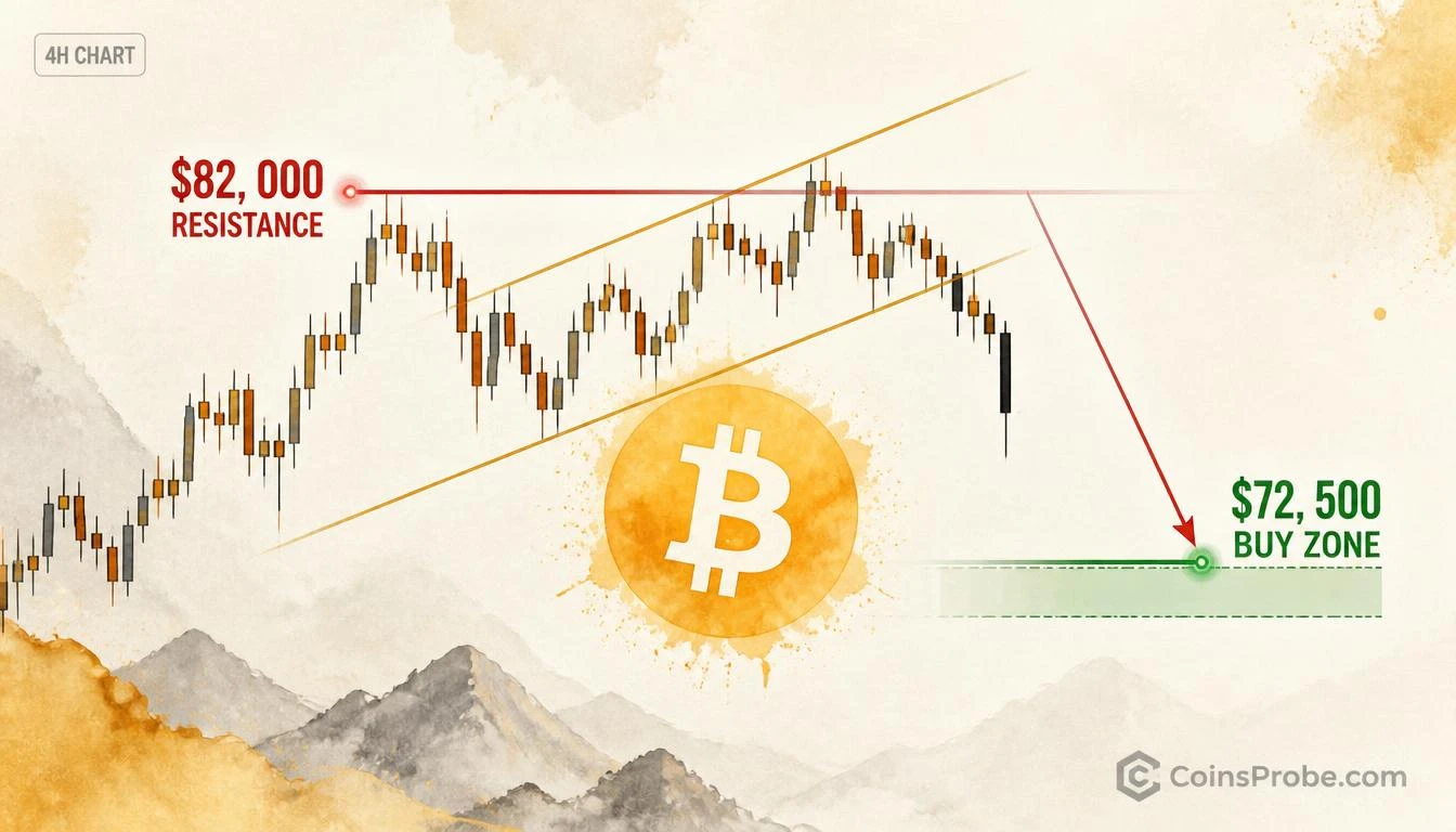 Bitcoin Channel Breakdown — $82K Resistance, $72.5K Buy Zone: Analyst