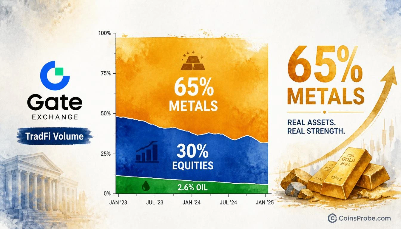 Metals Claim 65% of Gate Exchange TradFi Volume — What the Regime Shift Signals