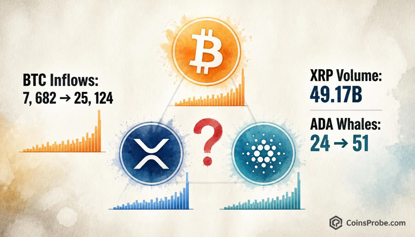 BTC, XRP, and ADA Spike in Unison — On-Chain Data Raises Manipulation Question
