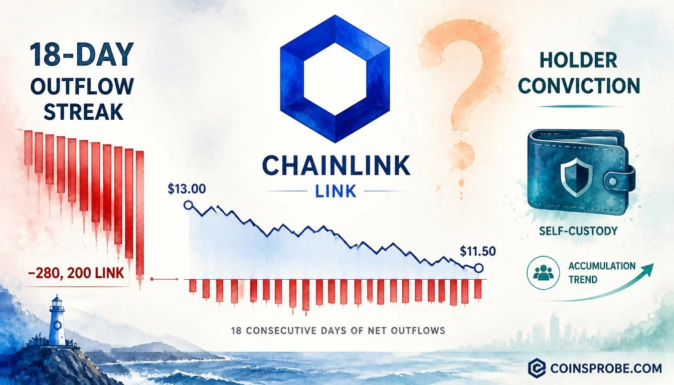 Chainlink 18-Day Binance Outflow Streak — Conviction Beneath the Correction
