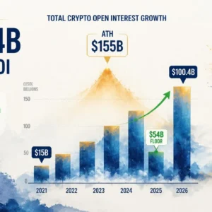 Crypto Open Interest Hits $100.4B — Up 570% Since 2021