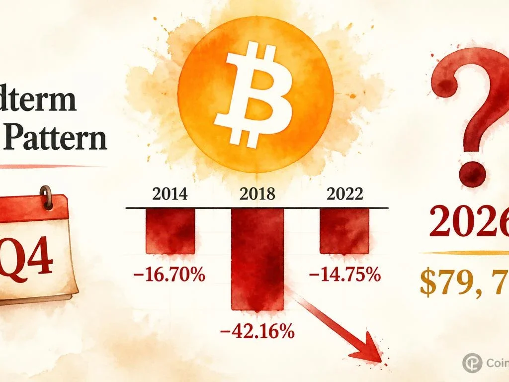 Bitcoin Q4 Midterm Pattern: -16.70%, -42.16%, -14.75% — Will 2026 Repeat?