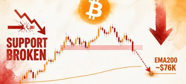 Bitcoin Breaks Key Support — EMA200 Near $76K Now in Focus