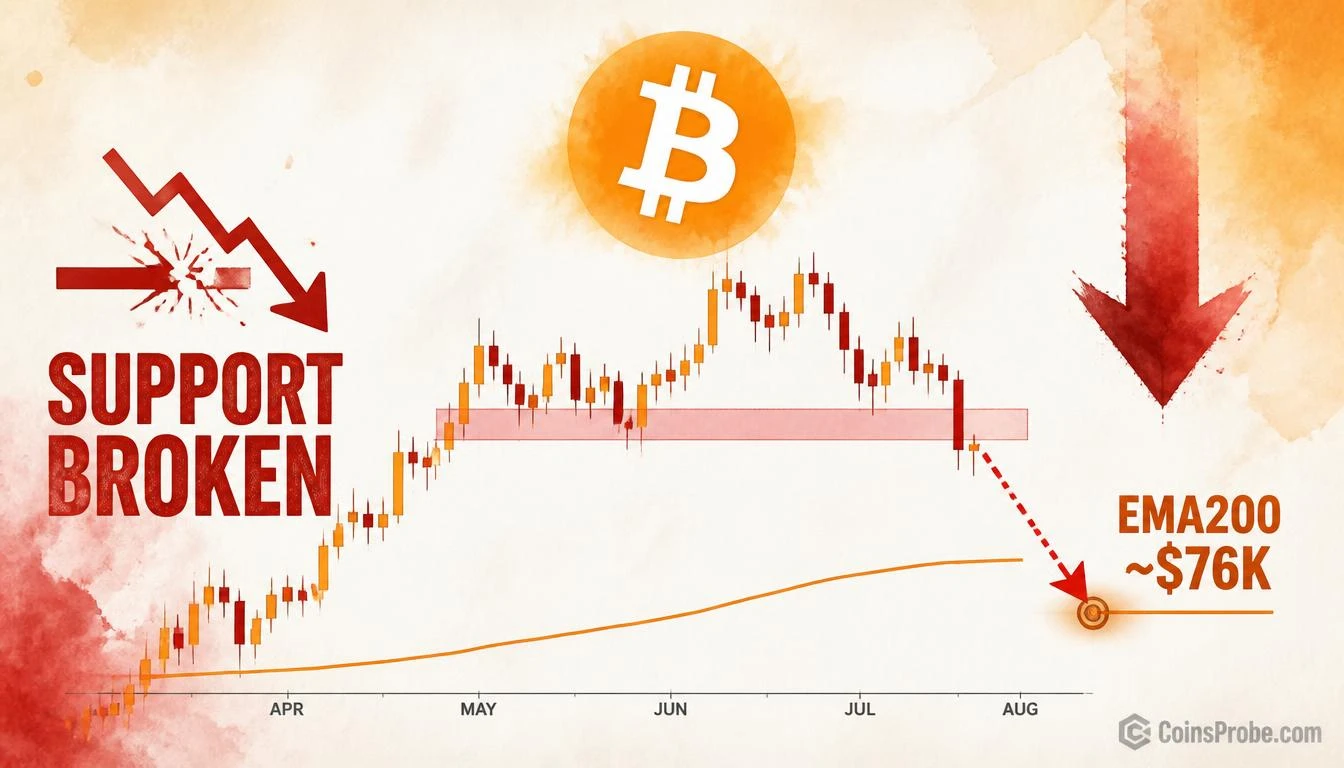 Bitcoin Breaks Key Support — EMA200 Near $76K Now in Focus