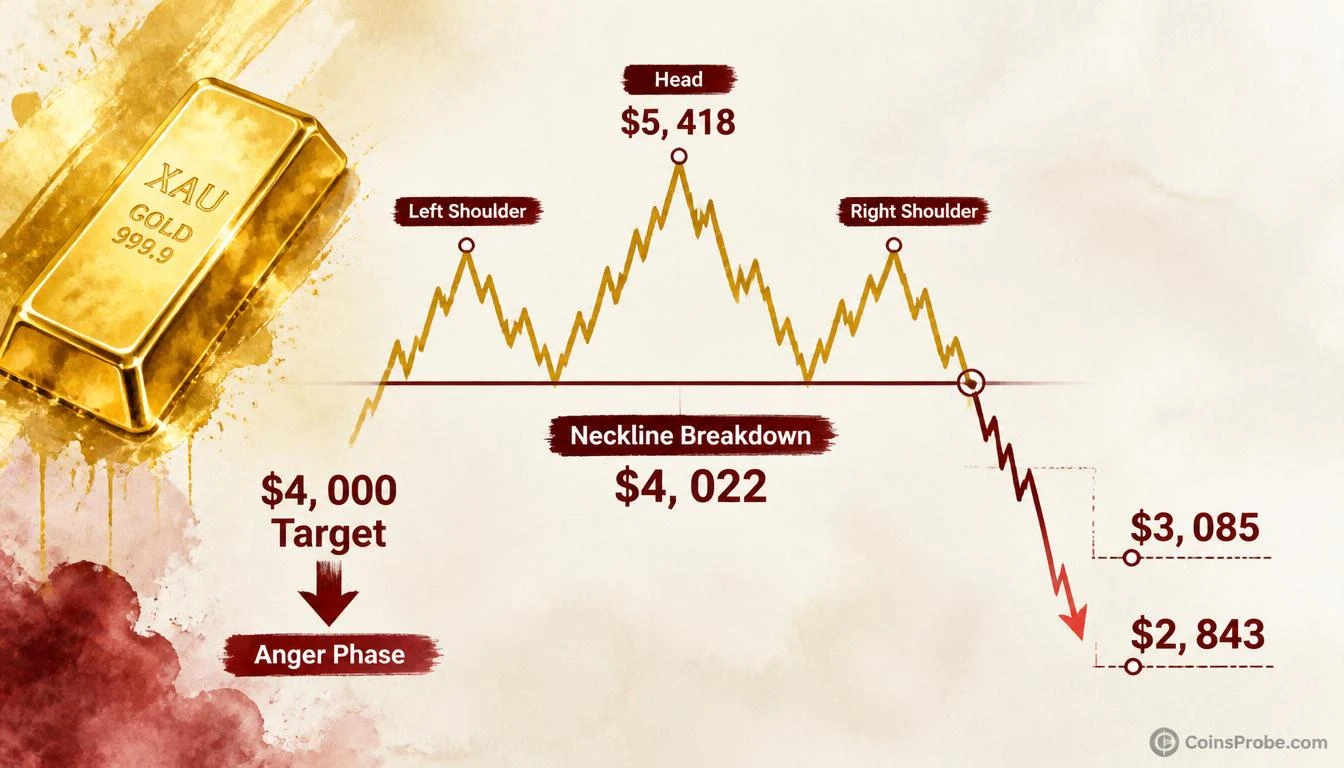 Gold’s Head and Shoulders Breakdown — $4,000 Next, Then a Relief Rally Before Final Drop