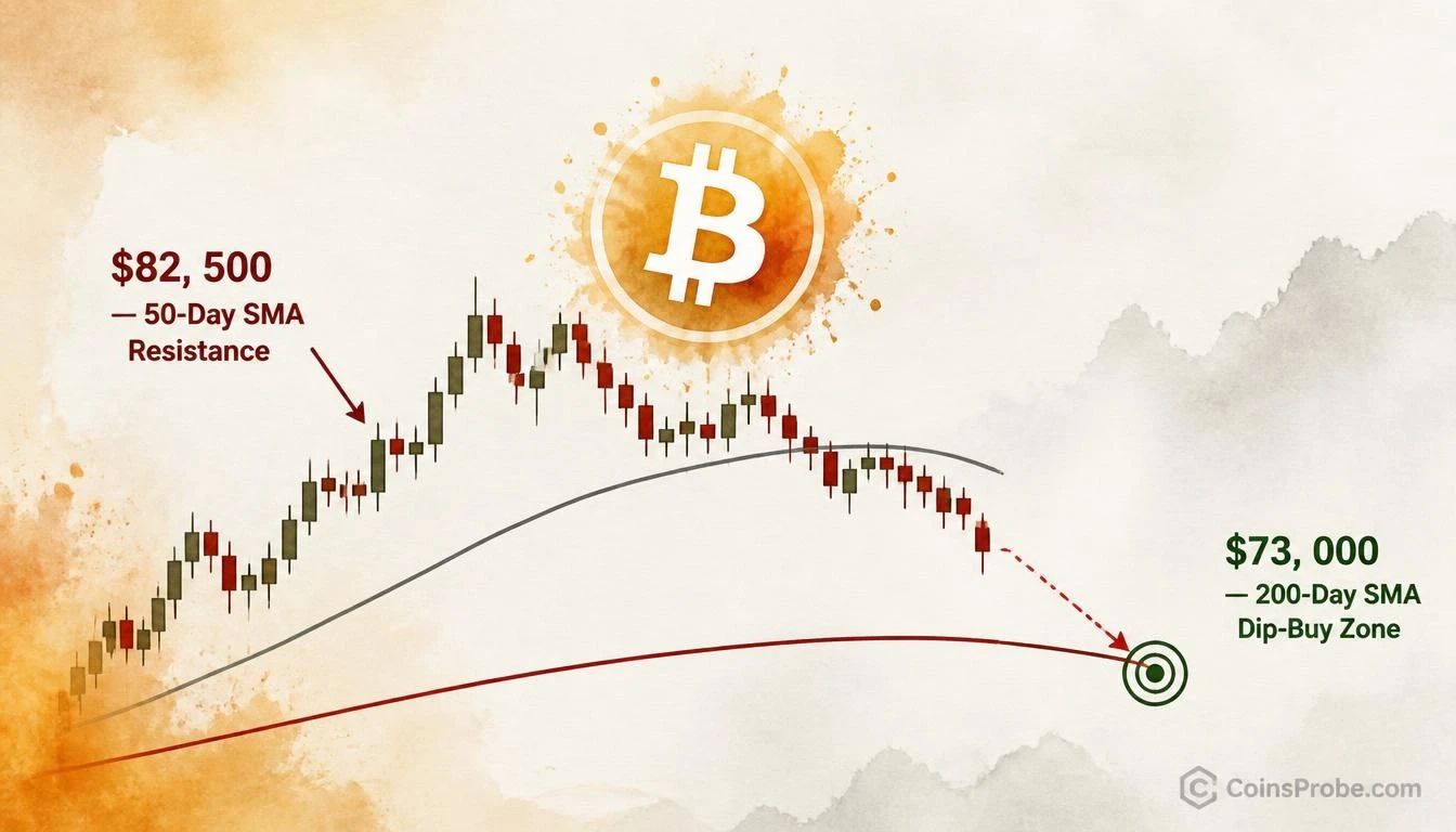 Bitcoin Rejected at 50-Day SMA — Analyst Eyes $73,000 as Next Dip-Buy Zone