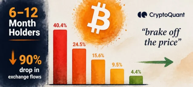 Only 4.4% of BTC’s 6–12 Month Holders Are Selling — What It Means