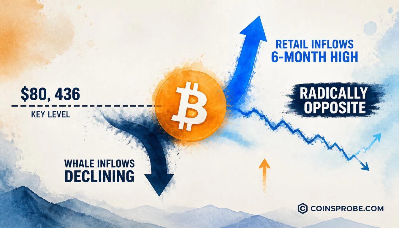 Bitcoin Retail Inflows Hit 6-Month High as Whales Distribute at $80K