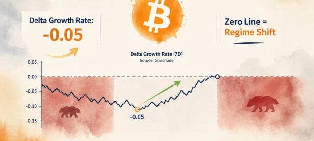 Bitcoin Delta Growth Rate Shows Signs of Recovery at -0.05