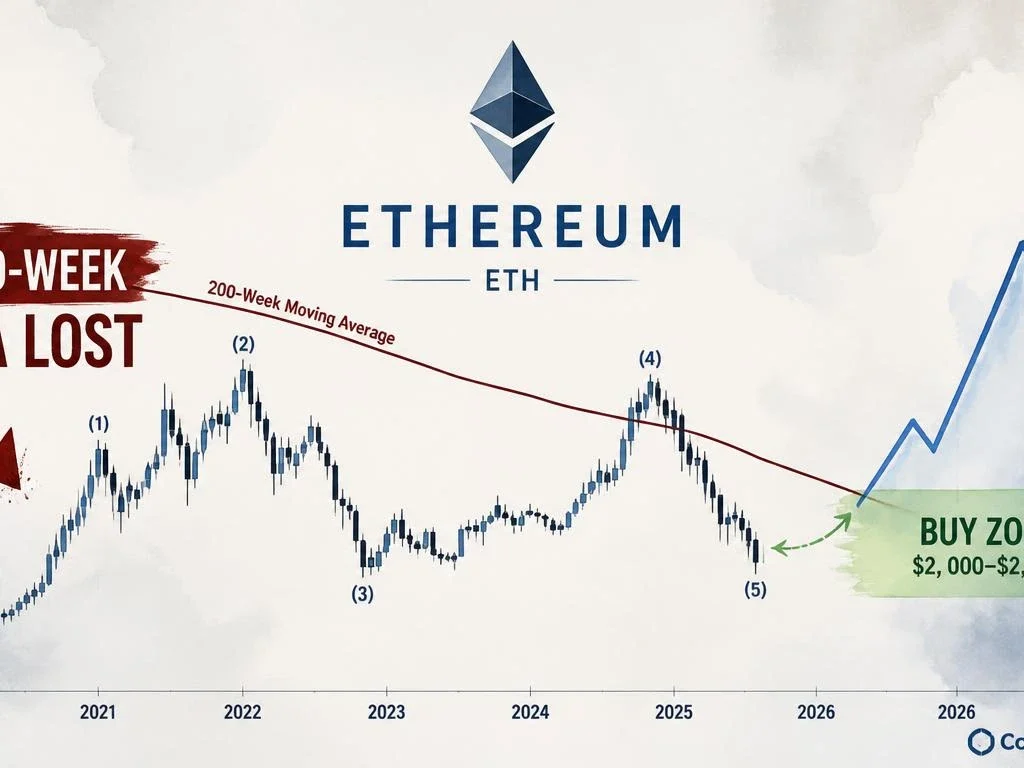 ETH Loses the 200-Week MA — Analyst Marks $2,000–$2,300 as the Dip Zone