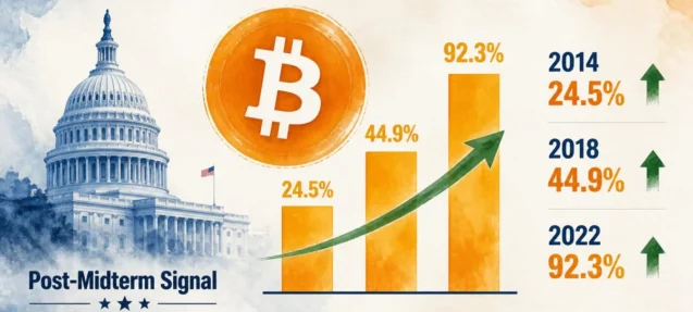 Bitcoin Gained 24.5%, 44.9%, and 92.3% After Each of the Last 3 Midterms