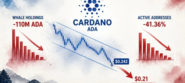 ADA Whales Dump 110M Tokens as Network Activity Falls 41% — $0.24 Is the Line