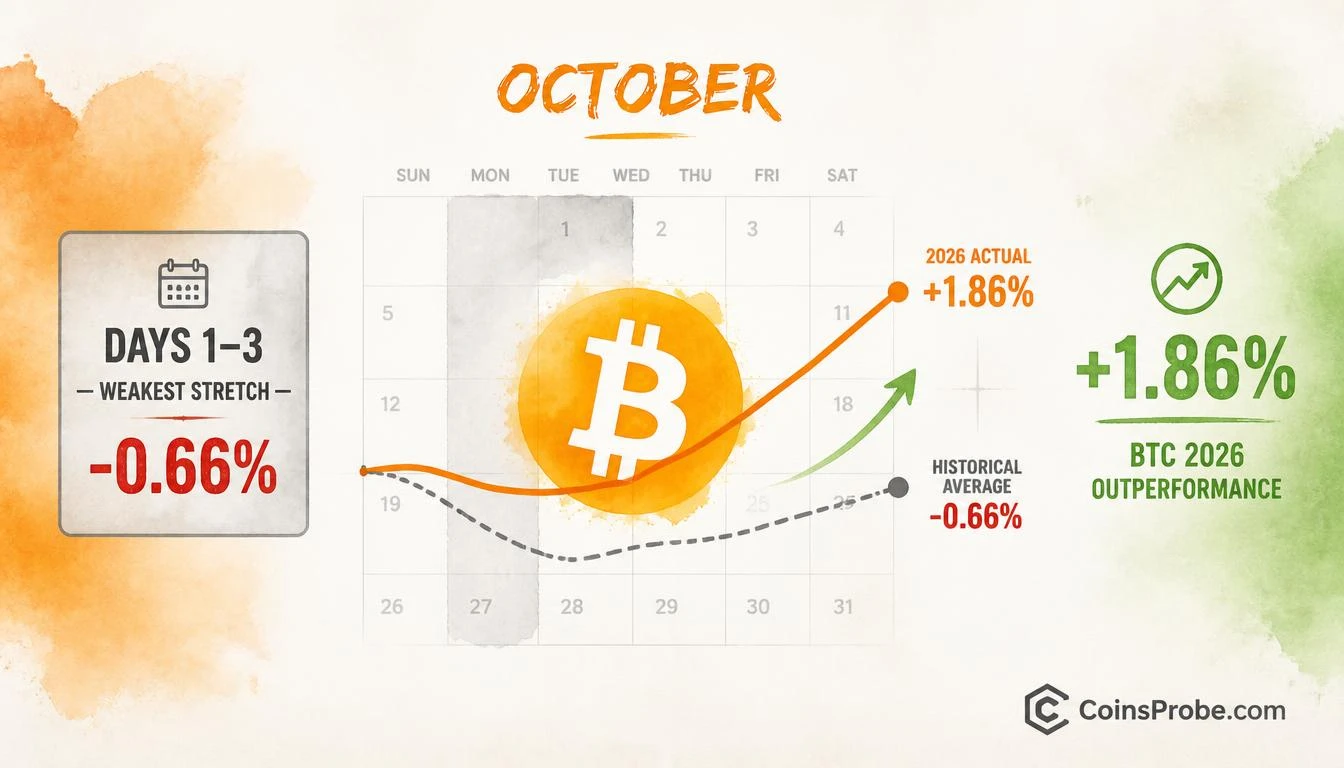 Bitcoin Beats October’s Weakest Stretch — Up 1.86% Where History Drops 0.66%