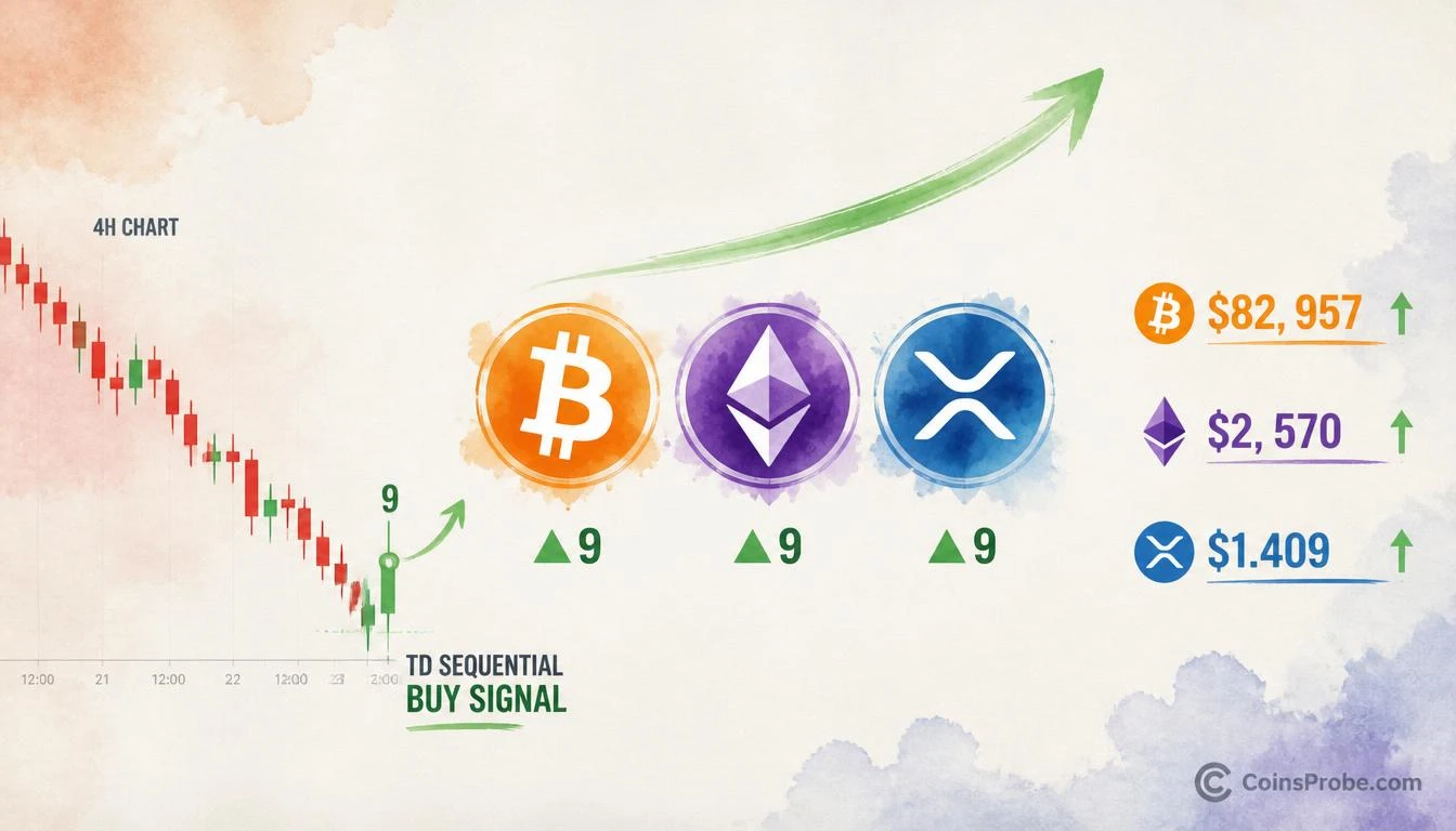 BTC, ETH, and XRP Flash TD Sequential Buy Signals on 4-Hour Charts