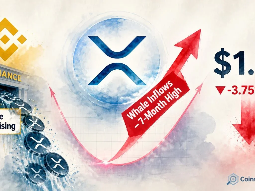 XRP Whale Inflows to Binance Hit Seven-Month High — Sell Pressure Risk Rises