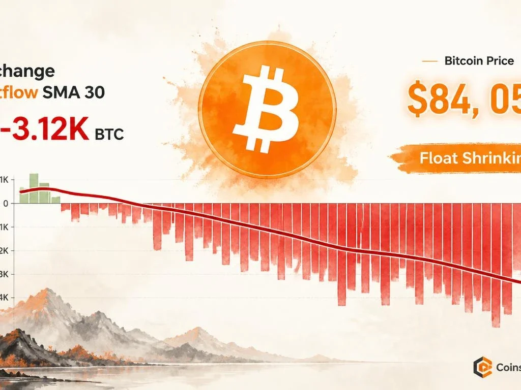 Bitcoin Exchange Netflow Stays Deeply Negative — What the 30-Day SMA Is Saying