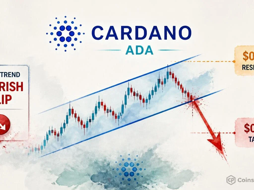 Cardano Breaks Below Rising Channel — $0.166 in Focus After SuperTrend Flip