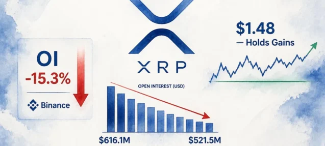 XRP Open Interest Drops 15.3% While Price Holds — What That Means