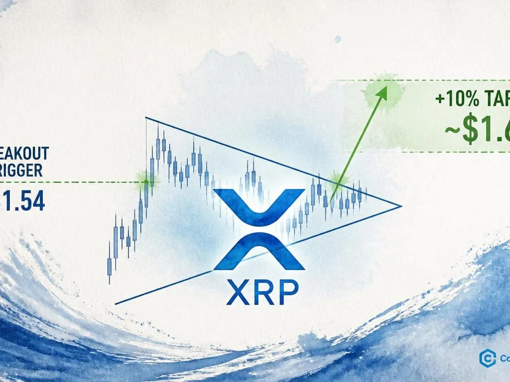 XRP Forms Symmetrical Triangle — $1.54 Hourly Close Is the Breakout Trigger